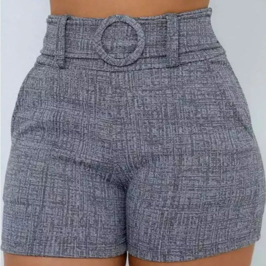 Shorts Feminino Jackar Linho Mescla com Cinto fixo com Elastano