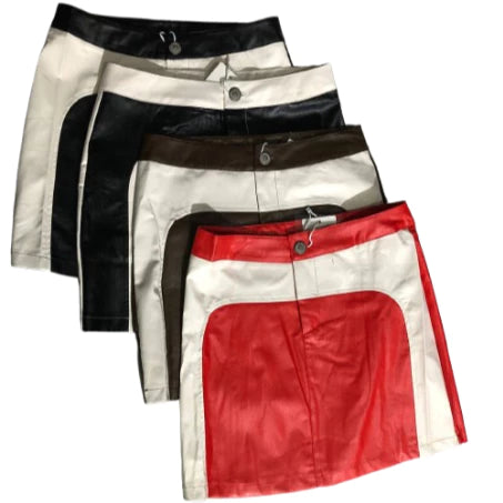 Saia Couro Bicolor Tubinho Feminina – Estilo Fashion, Confortável e Versátil