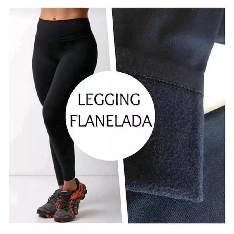 Calça Legging Flanelada Feminina Zero transparência Lisa Peluciada Quentinha Inverno