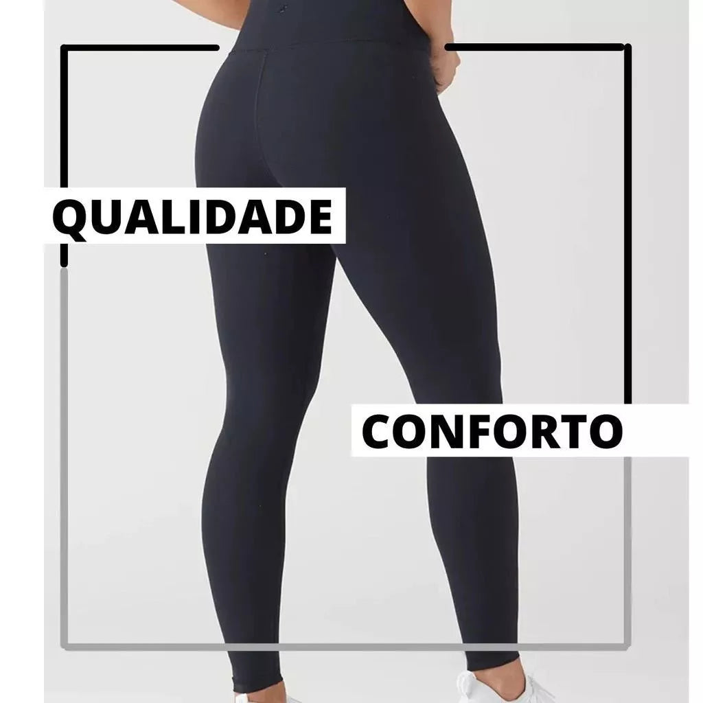 Calça Legging Flanelada Feminina Zero transparência Lisa Peluciada Quentinha Inverno