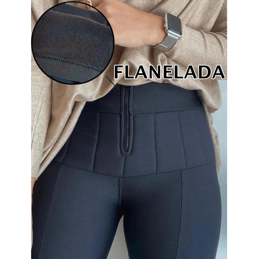 Calça Lipo Flanelada Feminina Tecido Suplex Modeladora Legging