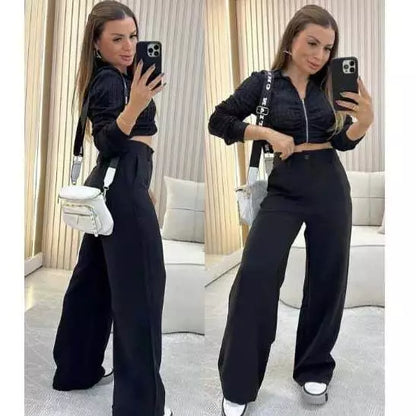 Calça Pantalona  Wide Leg Alfaiataria Premium Confort