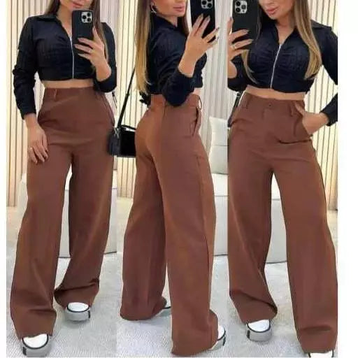 Calça Pantalona  Wide Leg Alfaiataria Premium Confort