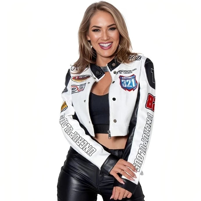 Jaqueta Couro Motoqueira Curta Femenina MUTS Estilosa Tendência