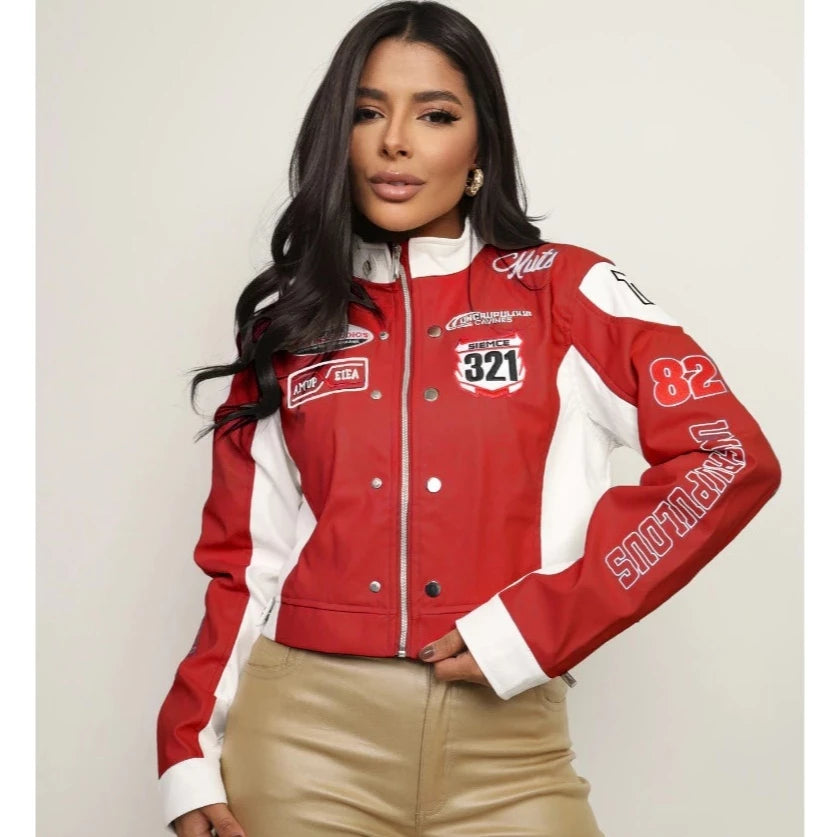 Jaqueta Couro Motoqueira Curta Femenina MUTS Estilosa Tendência