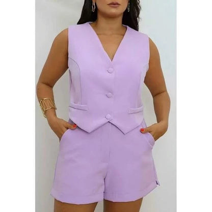 Conjunto Colete e Shorts Alfaiataria Feminino – Elegante